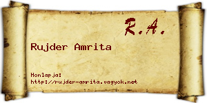 Rujder Amrita névjegykártya